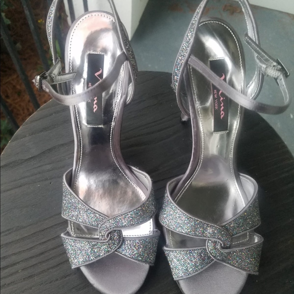 Nina pewter colored (metallic gray) sandal